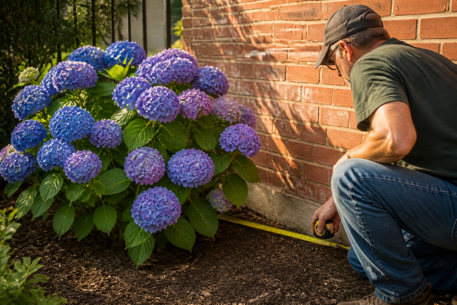À quelle distance d'un mur planter un hortensia : le calcul à connaître
