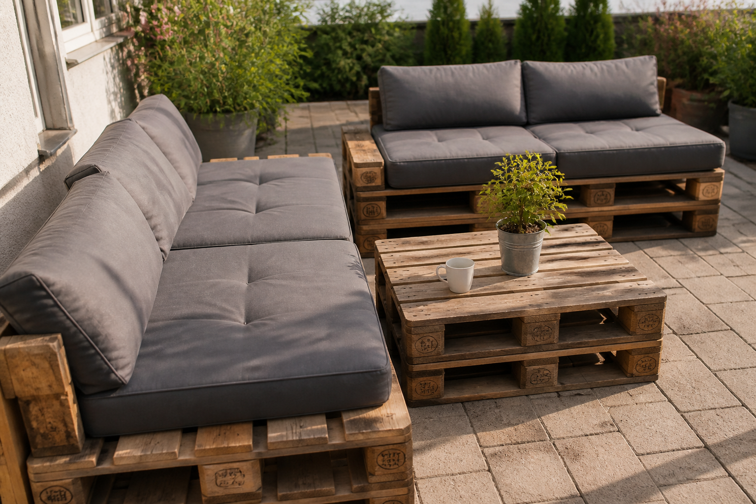 Salon de jardin en palette : 10 idées DIY pour un espace tendance et pas cher
