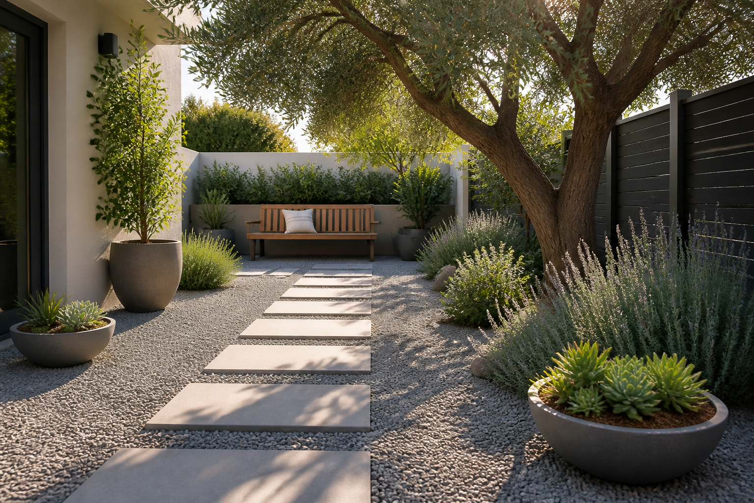 Aménagement jardin gravier décoratif : idées propres et faciles à entretenir