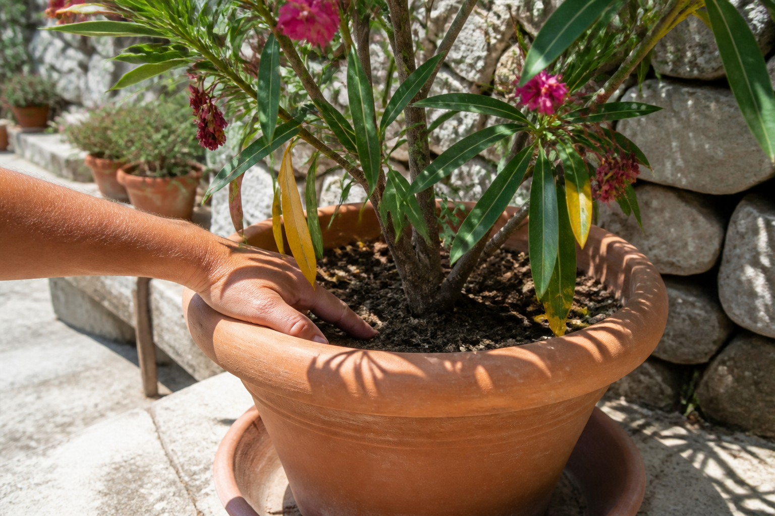 Arrosage laurier-rose en pot : fréquence et erreurs à éviter