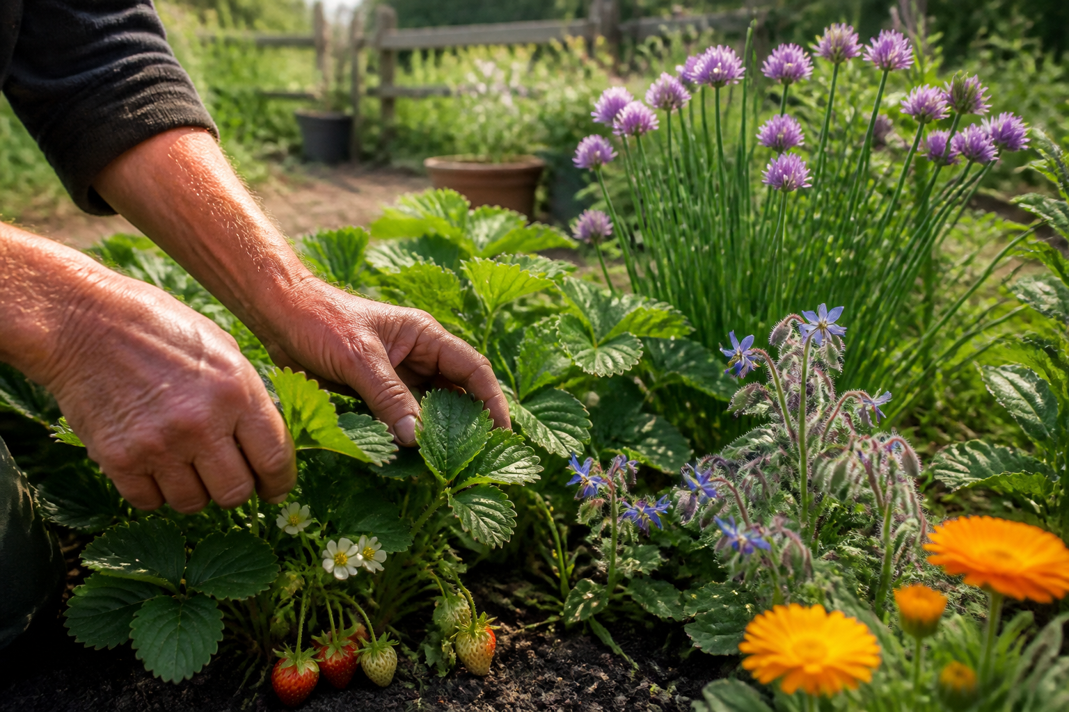 Association fraise potager : les plantes à installer à côté des fraisiers