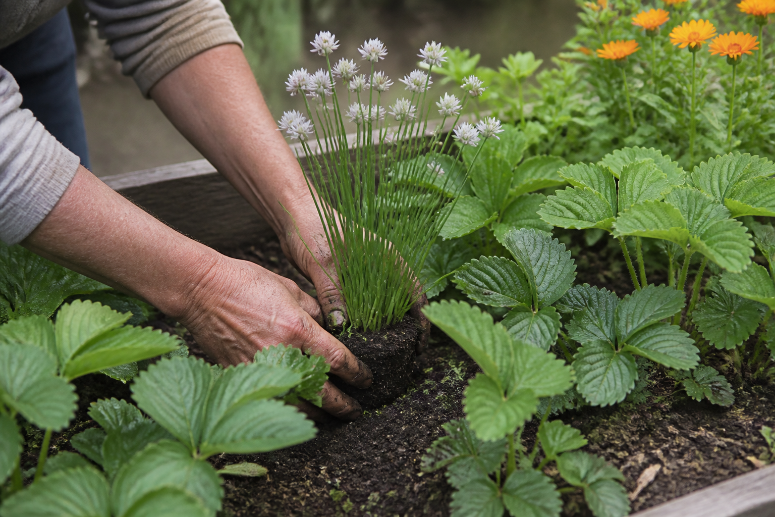 Association fraise potager : les plantes à installer à côté des fraisiers