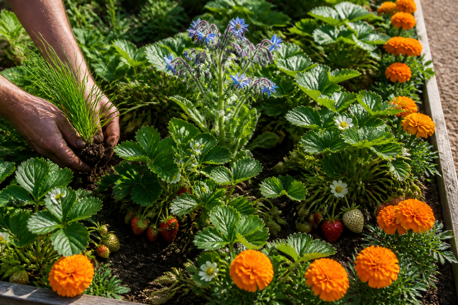 Association fraise potager : les plantes à installer à côté des fraisiers