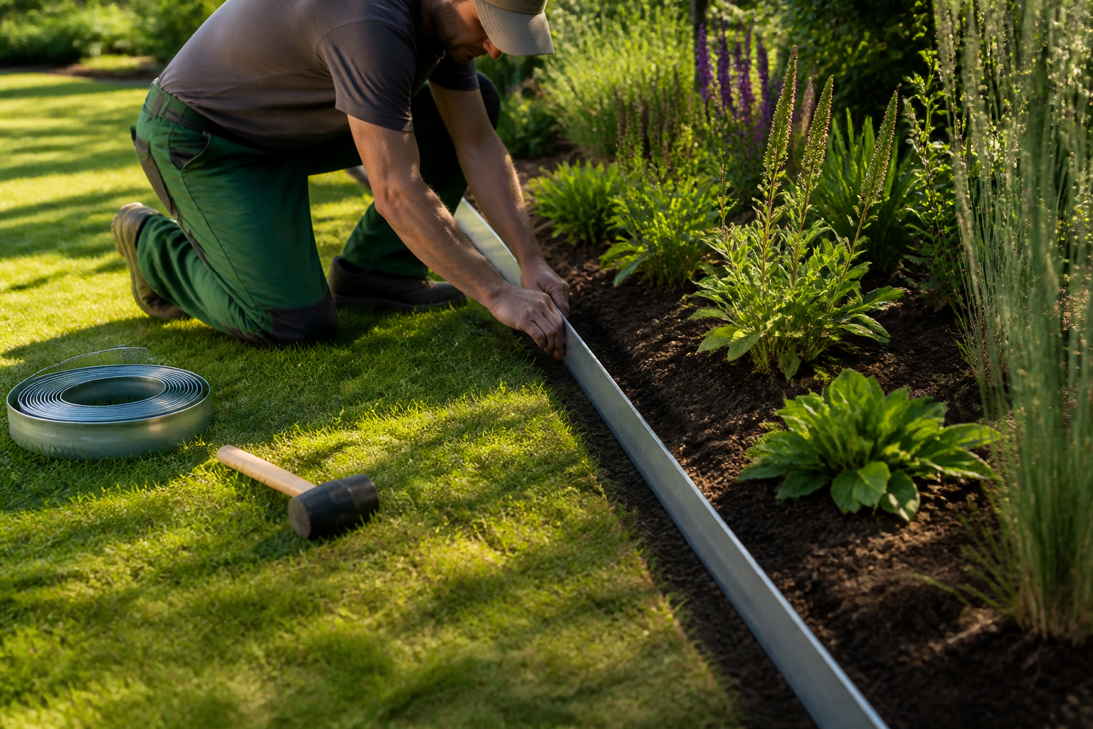 Bordure jardin aluminium : avantages, pose et rendu dans un massif