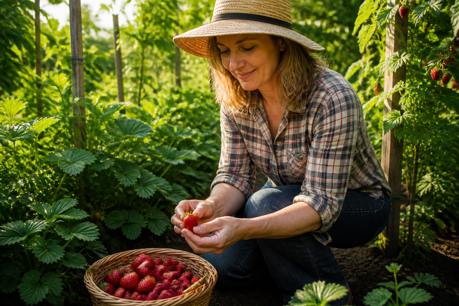 Créer un coin fruits rouges : fraisiers et framboisiers