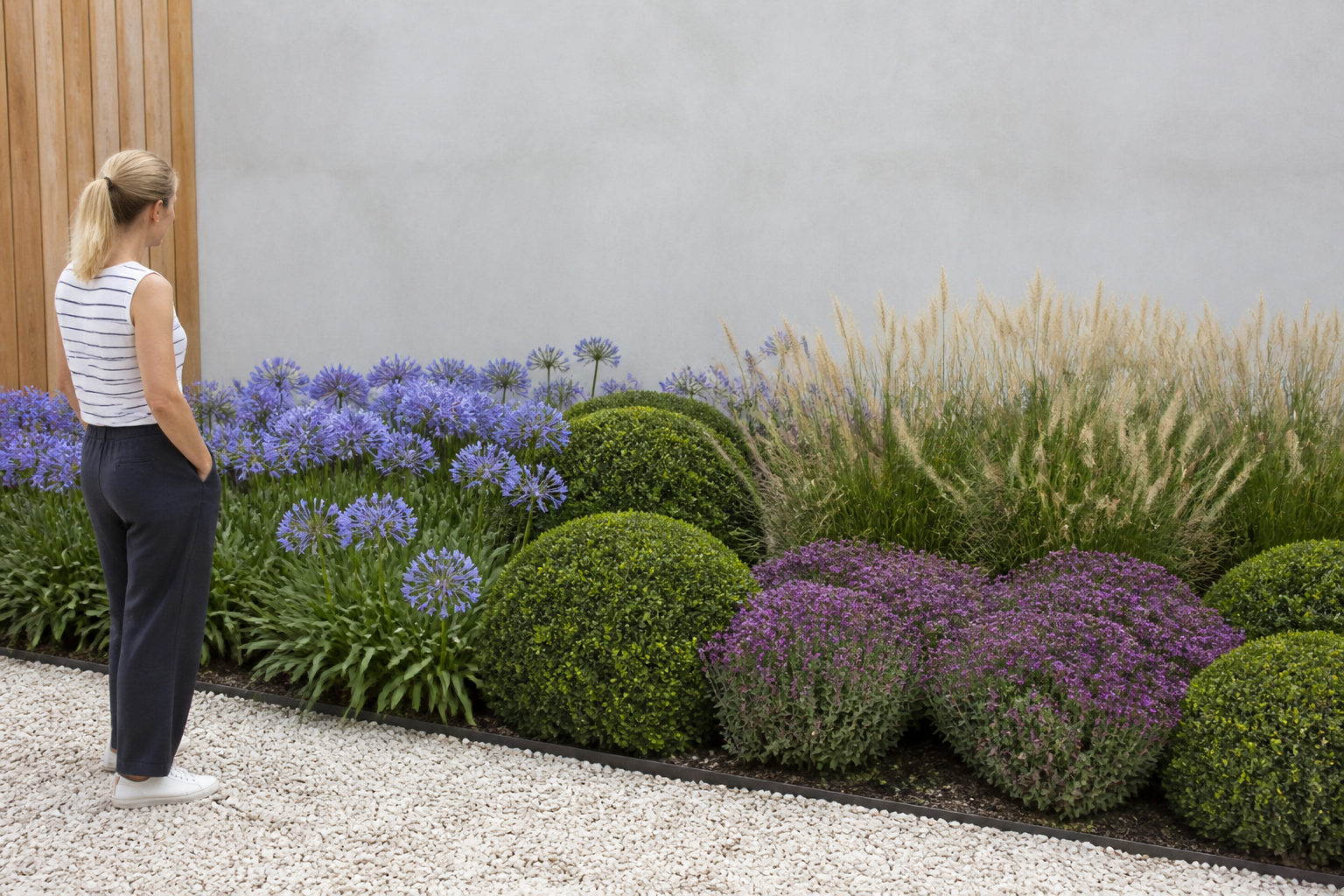 Massif jardin moderne : associations de plantes pour un rendu net