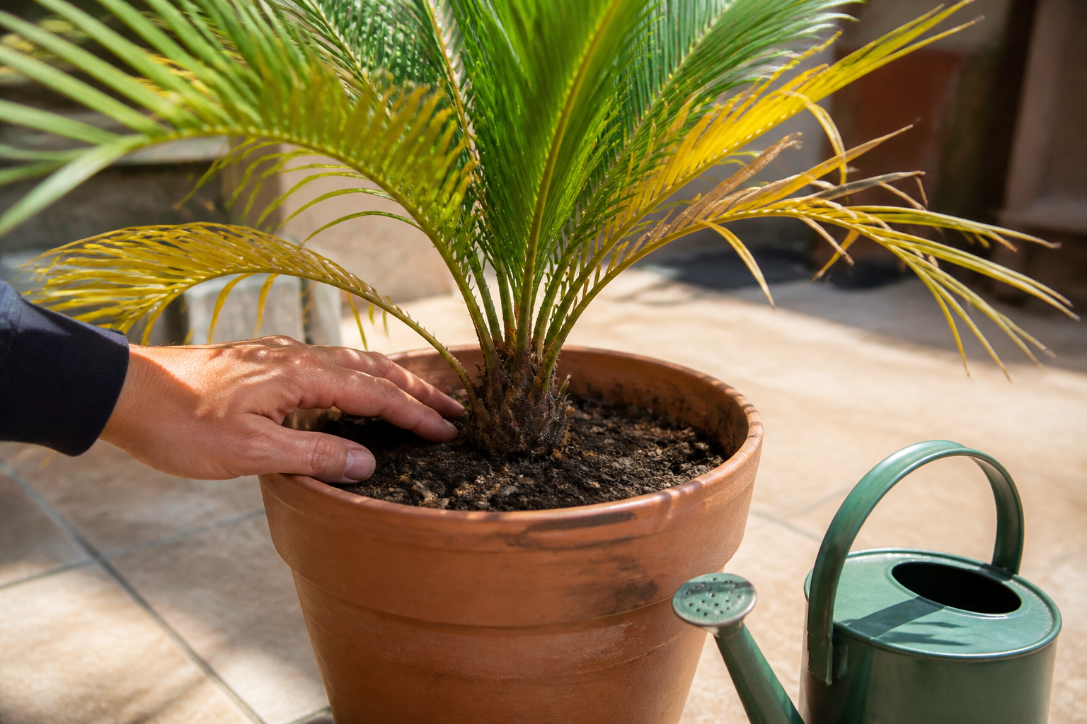 Palmier en pot : comment éviter les feuilles sèches et jaunes